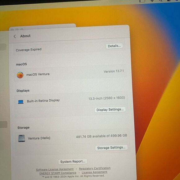 - MacBook Pro 13" 2020 512GB SSD - Silver - Picture 10 of 13